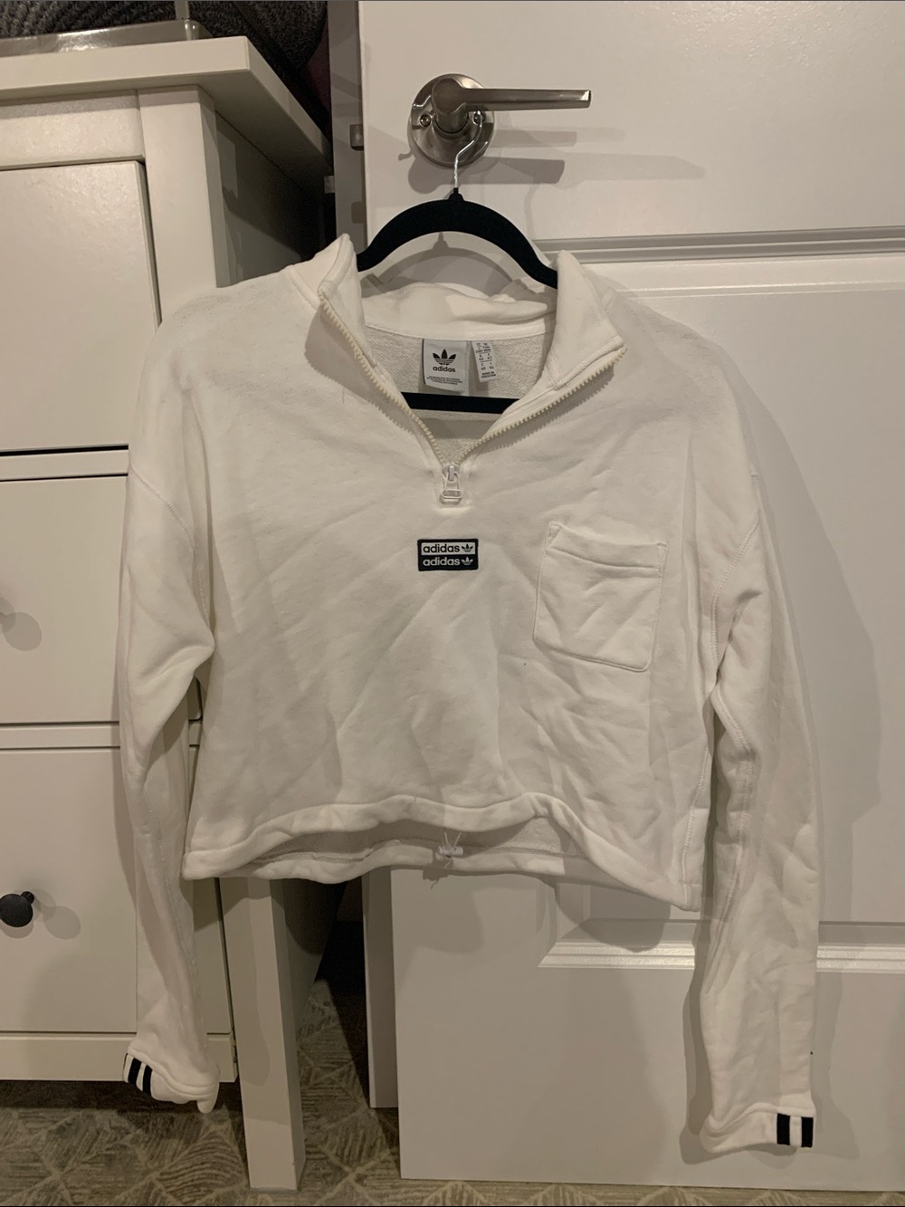 Adidas White Quarter-Zip Sweatshirt